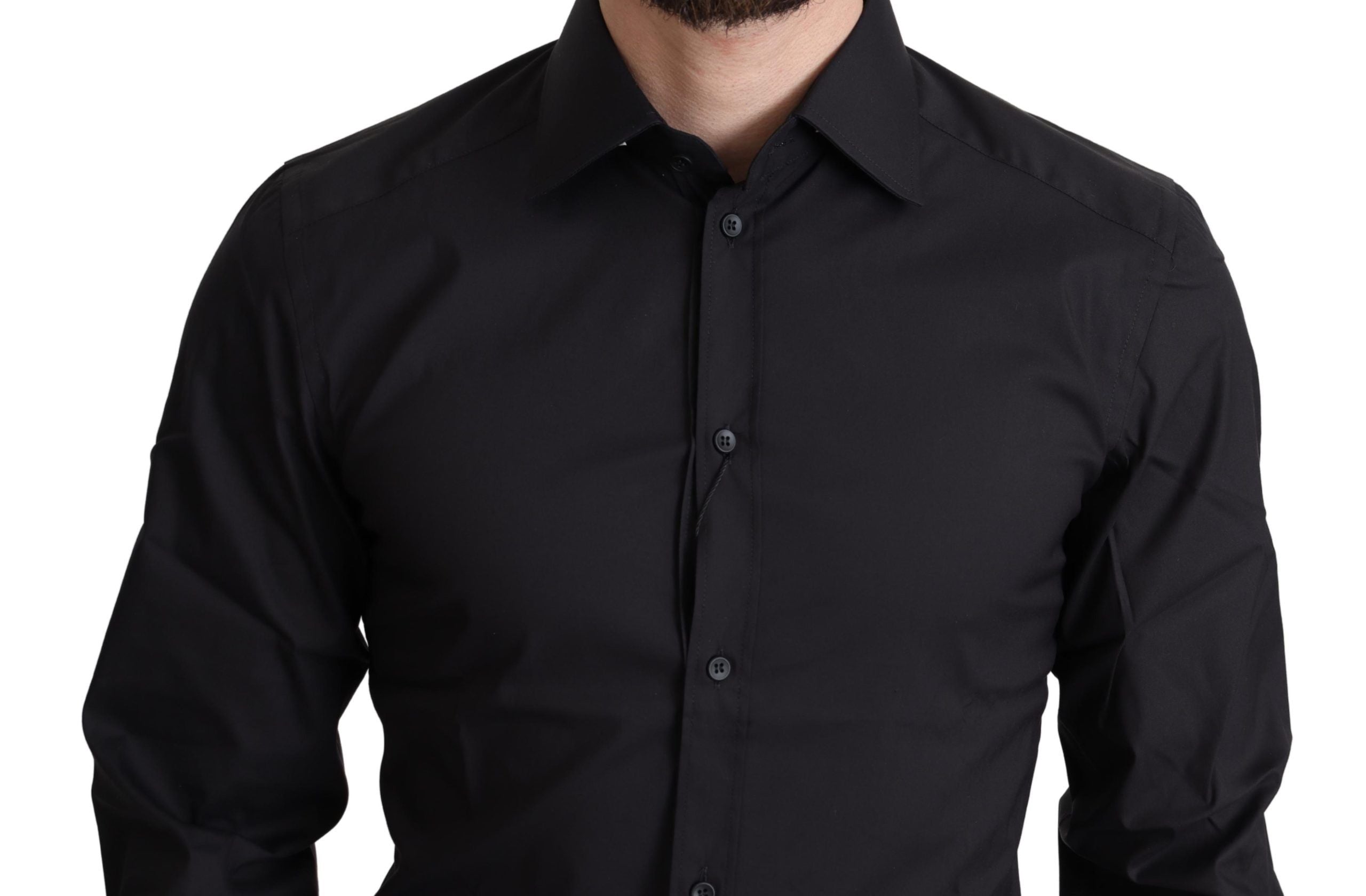 Dolce & Gabbana Siyah pamuk karışımlı resmi gömlek